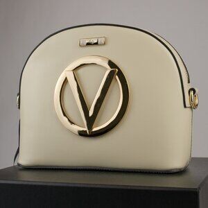 Mario Valentino Diana Forever Logo Leather Crossbody Bag, Ivory White